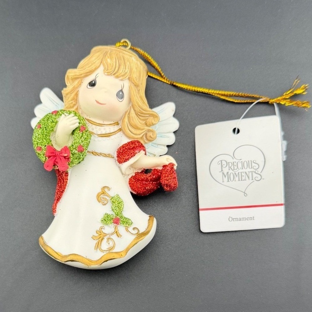 Precious Moments Angel Ornament Wreath Religious Keepsake Collector 2022 Tag
